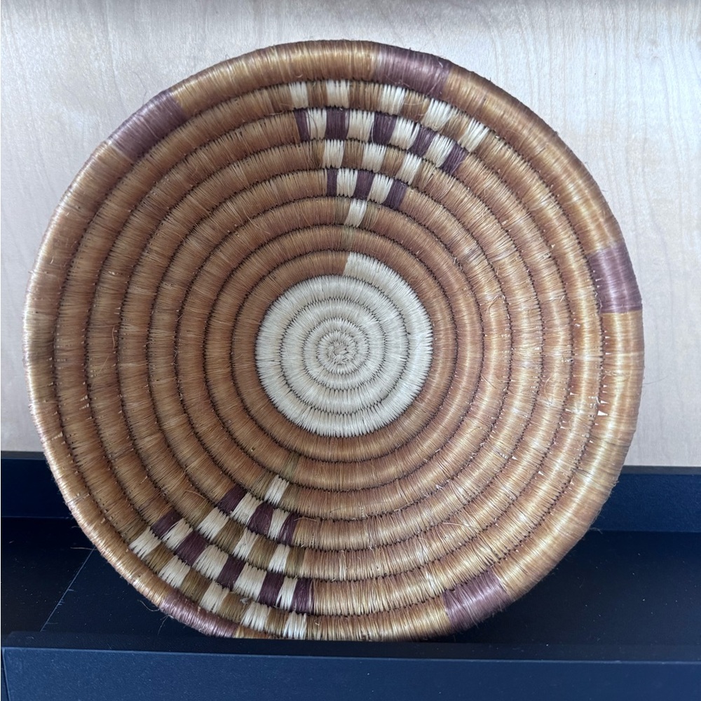 Handwoven Decorative Woven Basket - Natural & Brown Tones